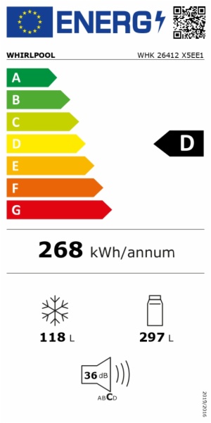 FRIGORIFICO COMBI WHIRLPOOL WHK 26412 X5EE1